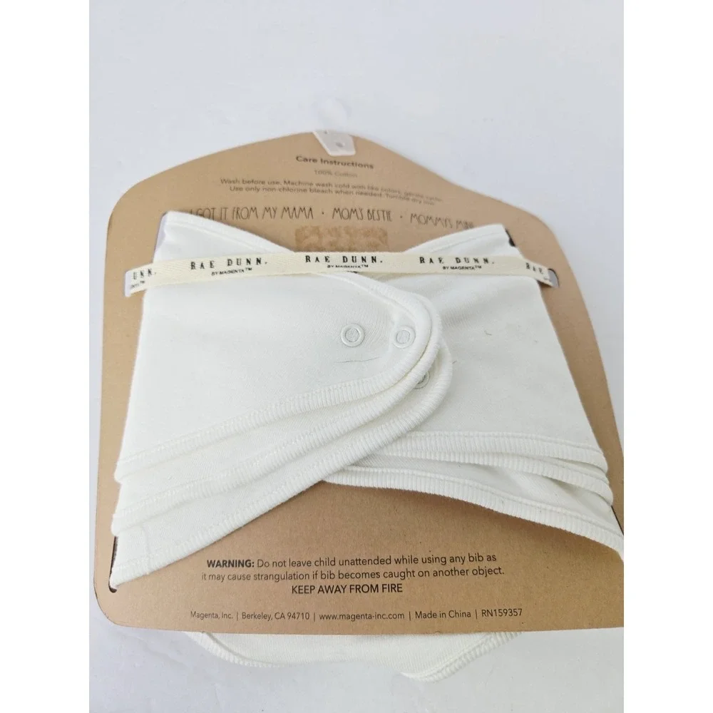 Rae Dunn Baby Bib Set I Got it From my Mama NEW set of 3 Bandana Bibs
